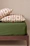Haki Lora Double Elastic Bed Sheet Set 160X200 cm - 3 Pieces - 4