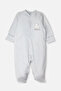 Organic Interlock Jumpsuit with Booties (Organic Dream) Gray - 2