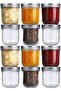 Mason Jars with Airtight Metal Regular Lids (10oz/300ml), Sealed Clear Glass Canning Jars with