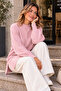 Sweater with Stone Detail on the Sleeves K6033 Powder - 2