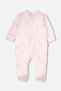 Interlock Jumpsuit with Booties (Rabbit and Carrots) Pink