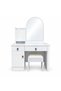 Lian White Dressing Table with Mirror and Chair - 2