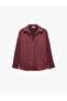 Regular Fit Notched Collar Long Sleeve Satin Shirt