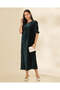 Women Green Pleated Midi Dress