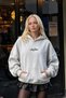 Women's Oversize Hoodie Chmp Studios V2 Embroidered Gray Melange - Hooded, Pocket, 3 Yarn Fleece