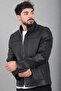 High Collar Faux Leather Coat Kmd 873_50514 - 3