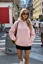 Women's Oversize Hoodie Chmp Studios V2 Embroidered Pink - Hooded, Pocket, 3 Thread Fleece - 4