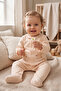 Interlock Jumpsuit with Booties (Bouquet) Beige - 4