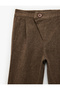 Viscose Blended Pocketed Buttoned Folded Leg Comfortable Cut Pants - 3