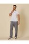 Men Grey Plain Wide Leg Trousers - 5