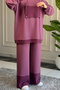 6263 - Stylish, Comfortable, Loose-Fitting Modal Ripo Garnished Fabric Hooded Women's Set - 4