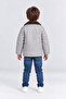 Boy's Velvet Collared Quilted Lined Coat with Zipper Pockets Casual Winter Jacket Gray Khaki Navy Blue - 5