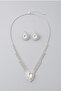 Damla Zircon Stone Evening Dress Necklace Earrings Set - 2