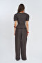 Women's V-Neck Button Detailed Balloon Sleeve Blouse - 5