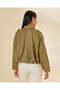 Women Green Plain Bomber Jacket - 3