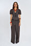 Women's V-Neck Button Detailed Balloon Sleeve Blouse