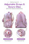 Mocha Duo Backpack 17 Inch School Bag with Anti-Theft Pocket, Includes Bear Charm, Anime Badge Set, Mini Pouch, 43 x 28 x 18 cm - 7