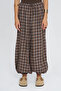 Women's Plaid Patterned Elastic Cuffed Trousers