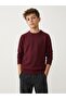 Boy's Crew Neck Knit Sweater Claret Red Color 6/14 Years