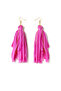 Gold Color Chain Earrings – Pink Color Tassel Design