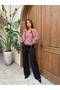 Women's Plaid Patterned Stand Collar Buttoned Shirt