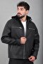 Combed Cotton Hooded Faux Leather Coat Kmd 836_50519 - 2