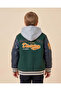 Boys Green Varsity Hooded Bomber Jacket - 4