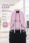 Mocha Duo Backpack 17 Inch School Bag with Anti-Theft Pocket, Includes Bear Charm, Anime Badge Set, Mini Pouch, 43 x 28 x 18 cm - 4