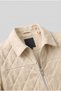 Baklava Patterned Padded Suede Jacket/Mantle