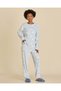 Senior Girls Blue Printed Microfleece Pajama Set