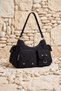 Suede Clara Style Trend Multi-Compartment Women's Hand and Shoulder Bag Black - 2