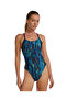 Women's Training Swimsuit Cutoutfit Aurora Blue Rainbow