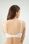 Underwire Gathering Striped Ecru Bra - 2