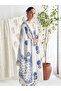 Off-White Cotton Blue Floral Block Print Three-Piece Suit Set - FFT7959 | Off-White & Blue-Size:S-36-Inches - 5