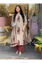 Cream & Rust Orange Paisley Printed Viscose Suit Set - ALV2232 | Cream & Rust Orange-Size:M-38-Inches - 3