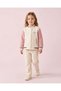 Girls Ivory and Pink Varsity Bomber Jacket - 2