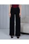 Women's Black High Waist Five-Pocket Loose Wide Leg Palazzo Jeans - 3