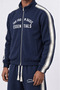 Men's Essentials Stripe Detailed Doubleface Tracksuit Set Navy Blue - 4