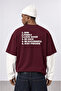 Men's Double Sleeve Oversize Sweatshirt Claret Red