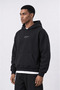 Men's Rosette Embroidered Oversize Hoodie Black - 3