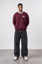 Men's Not Basic Project Printed Oversize Sweatshirt Claret Red - 5