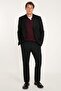 Men's Black Wool Slim Fit Mono Collar Blazer Jacket with Pocket - 4
