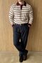 Kami Double Color Striped Buttoned Polo Collar Regular Fit Men's Knitwear Sweater - 4