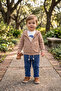 Two-Strap Hooded Cardigan 3-Piece Set (Star of Winter) Brown - 4