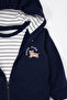Two-Strap Hooded Cardigan 3-Piece Set (Little Cubs) Brown - 3