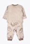 Interlock Pajama Set Without Booties 2-Piece (Best Friends) Beige - 3