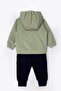 Two-Strap Hooded Cardigan 3-Piece Set (Crazy Car) Green - 2