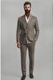 Men's Mustard Plaid Patterned Slim Fit Double Breasted Suit