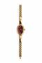 Women's Oval Dial Stone Detailed Elegant Wristwatch – Gold & Silver Color Stylish Design