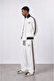 Men's Far from Basic Stripe Detailed Doubleface Tracksuit Set Ecru - 2